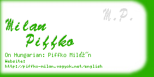 milan piffko business card